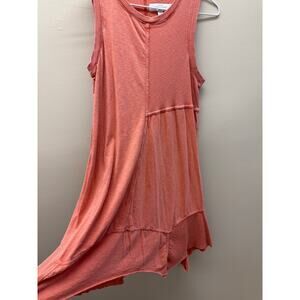 New Directions Coral Sleeveless Dress | Petite Medium PM | Asymmetrical Hem